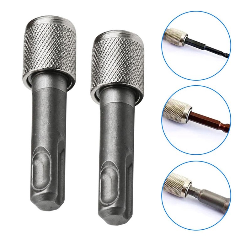 2 Pcs SDS Bit Adapter Hex Socket Drill Holder Converter