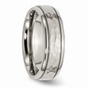 Chisel Titanium 7mm Grooved Edge Hammered and Polished Wedding Band