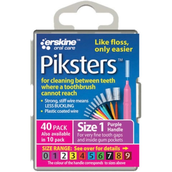 Piksters Interdental Brushes, Size 1, Interdental Tooth Brush for Tight