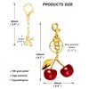 LightOnIt Cherry Bag Charms & Gold Initial Keychain for Handbags