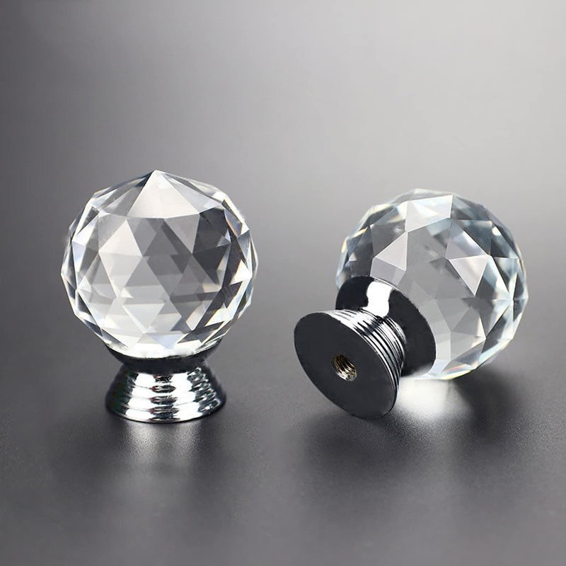 Yesmin Crystal Door Knobs,4 Pcs 30MM Crystal Drawer Carbinet Door
