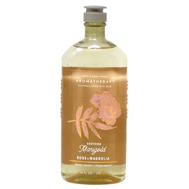 Generic Bath and Body Work Aromatherapy Soothing Marigold ROSE + MAGNOLIA Body Wash + Foam Bath Gift Set - Lot of 3-10 fl oz / 296 mL each, Full Size, Orange