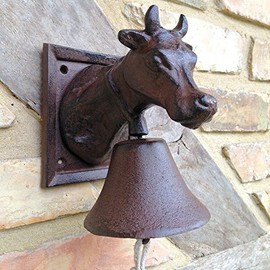 Antikas - Bell with Cow - Garden Bell, Artisan Country Door Bell