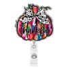 Fall Thankful Badge Reel Autumn Thanksgiving Pumpkin with Bow Badge