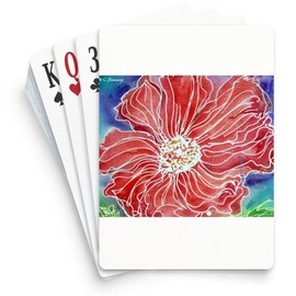 CafePress Red Flower Floral Art Standard Size Playing Cards