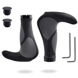 YAPJEB Bicycle Grip, Long Handle Grip, Anti-Slip, Shock Absorption, Fatigue Resistant, Change Your Grip Posture, Half, Mountain Bike, Cross Bike, Folding Bicycle, Inner Diameter 0.9 inches (22.2 mm),