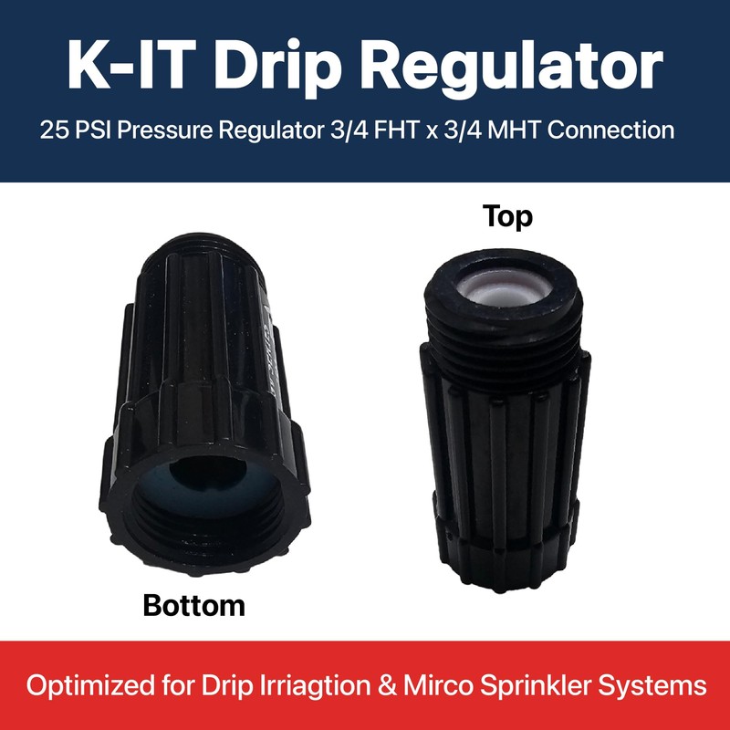 K-IT Drip Regulator - 25 PSI Hose Thread Pressure Regulator