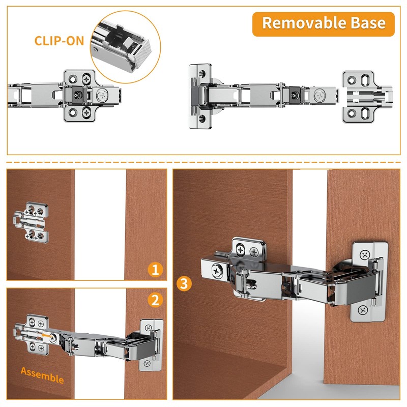 Chibery 2 Pack 165 Degree Frameless Lazy Susan Hinge, Clip