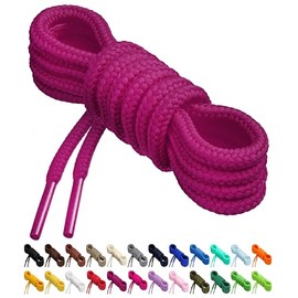 Birch Round Shoelaces 27 Colors 3/16" Thick Shoe Laces 4 Different Lengths (56" (142cm) - XL, Orchid Purple)