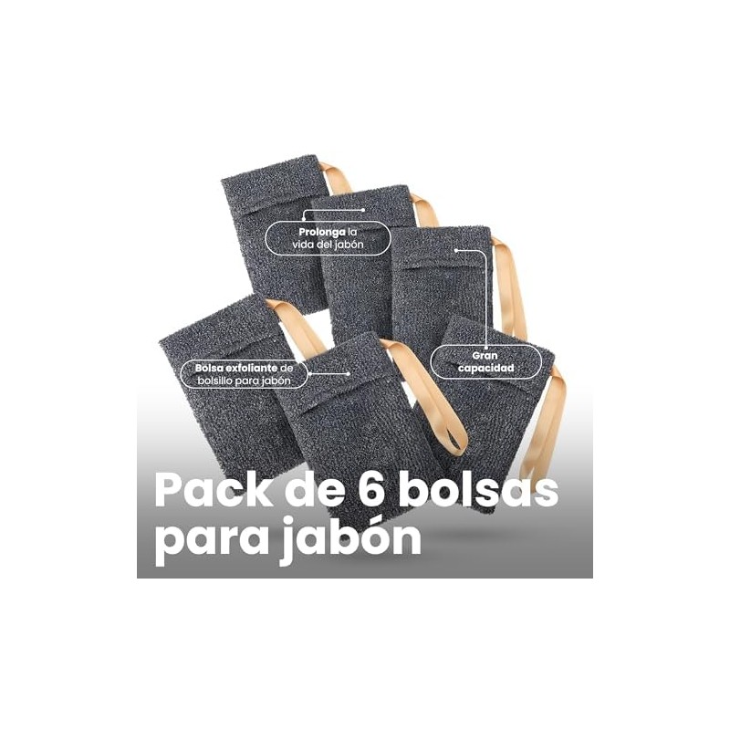 Triko Set 6 Piezas Bolsa de Jabón Exfoliante de Malla,