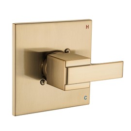 Ultrimkit Shower Trim Kit Compatible with 13/14 Series, Shower Cover Plate with Handle Fit Champagne Gold, Shower Cover Plate with Handle (Valve& Catridge Not Inclued)