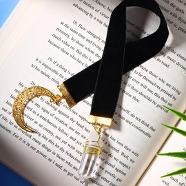 Pyotivol Vintage Bookmark with Moon and Quartz Crystal Pendant Witchy Book Marks for Reading Women, Men, Book Lovers, Girls, Teens, Teachers and Students Handmade Bookmarks