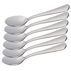 Coffee Spoons, Set of 6, Small Spoons, Dessert Spoons, Stainless Steel, 12.5 x 2.6 cm, 18/0, Timeless Design
