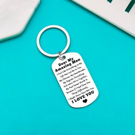 Ximalun My Man Gift I Love You Keyring Gifts for Boyfriend Husband Fiance Anniversary Keyring Gifts for Him Christmas Birthday Wedding Gifts Valentines Day Gifts for Men