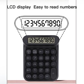 XUMIUZIY Calculadora de Interruptor Mecánico, Calculadora de Escritorio de 10 Dígitos con Pantalla LCD Grande, 24 Botones Grandes, Suspensión Automática, Linda Calculadora para Oficina