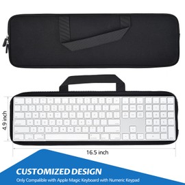 Neoprene Case Sleeve Bag for Apple Mac Studio/2024 2023 iMac 24" Magic Keyboard With M4 M3 M1 Touch ID and Numeric Keypad A2520, MQ052LL/A A1843 Protective Pouch - Black