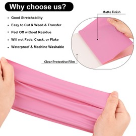 Vinyl Frog Premium Pink Heat Transfer Vinyl PU 25x155cm for T-Shirt