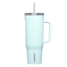 Corkcicle Tumbler With Straw and Handle, Reusable Water Bottle, Triple Insulated Travel Mug, BPA Free, Keeps Beverages Cold for 12 Hours and Hot for 5 Hours, Gloss Powder Blue, 40 oz