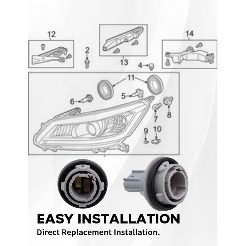 Frautumnther 2PCS 33302-T2A-A01 Front Turn Signal Bulb Socket S25W Fit