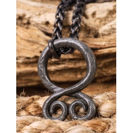HAQUIL Viking Troll Cross Necklace, Antique Amulet Pendant, Wheat Chain, Viking Jewelry Gift for Men and Women