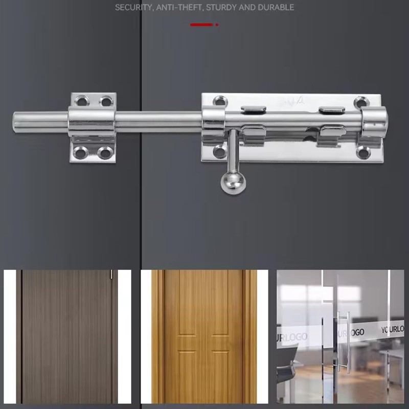 6" Slide Gate Latch Bolt, Stainless Steel Heavy Duty Solid