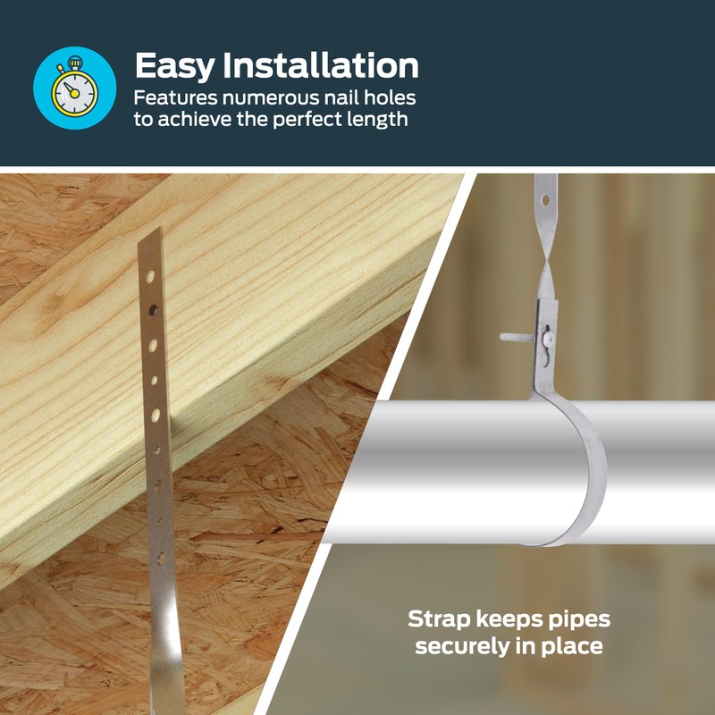 HoldRite 3 Inch Galvanized Pipe Hanger, DWV Pipe Support, GPH300Z