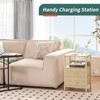 Yoobure Nightstand with Charging Station, Small Night Stand with Fabric