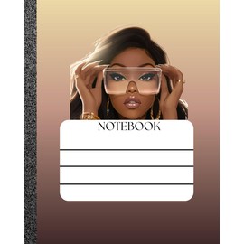 Black Girl Notebook-Taking Notes Are Cute: Neutral Brown Cover 110 pages, Great for Back to School, Journaling, Creative Writing, or Brain Dumps: Black and Gold 8.5x11, 110 Pages