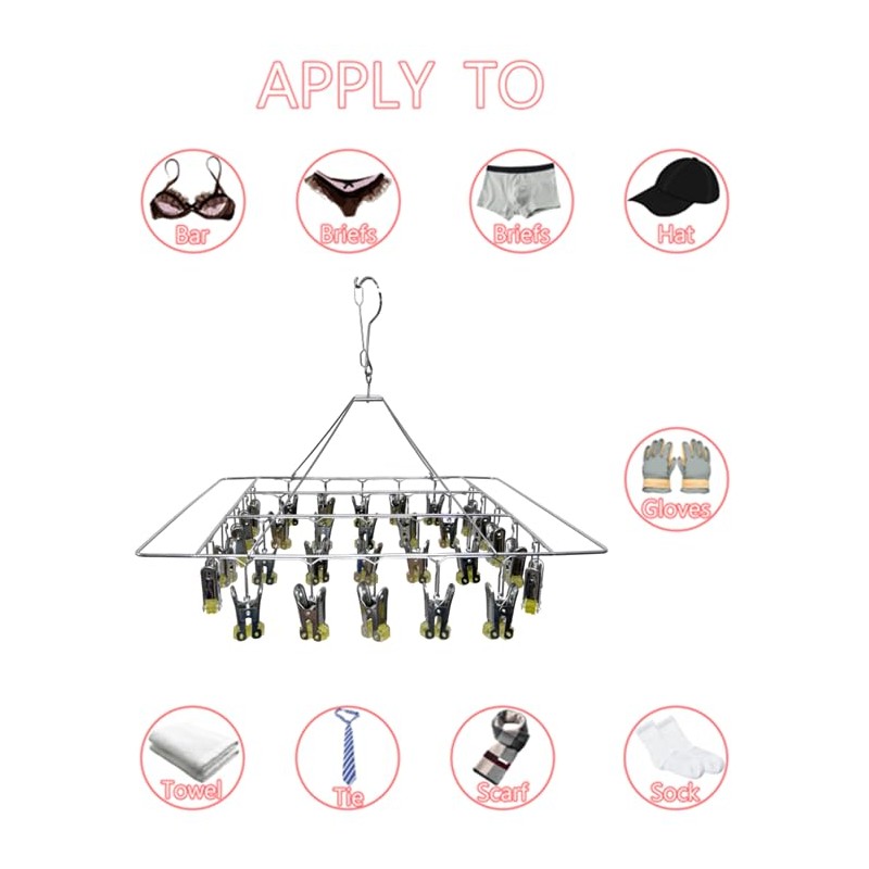 CHERRY GLOBAL Quick Release Round Stainless Steel Laundry Drying Rack