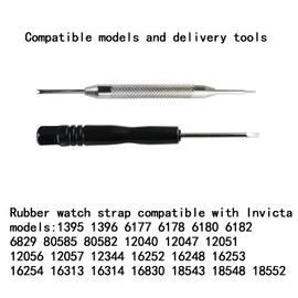 Czjiaqh Men's rubber watch strap compatible with Invicta Subaqua Reserve 1395 6180 6829 80585 12040 12051 12344 16252 16313 16314 16830 18543 18552 Outdoor sports waterproof silicone watch band accessories Wrist strap bracelet for women (Black)