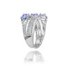 Ice Gems Sterling Silver Tanzanite and White Topaz Oval Three
