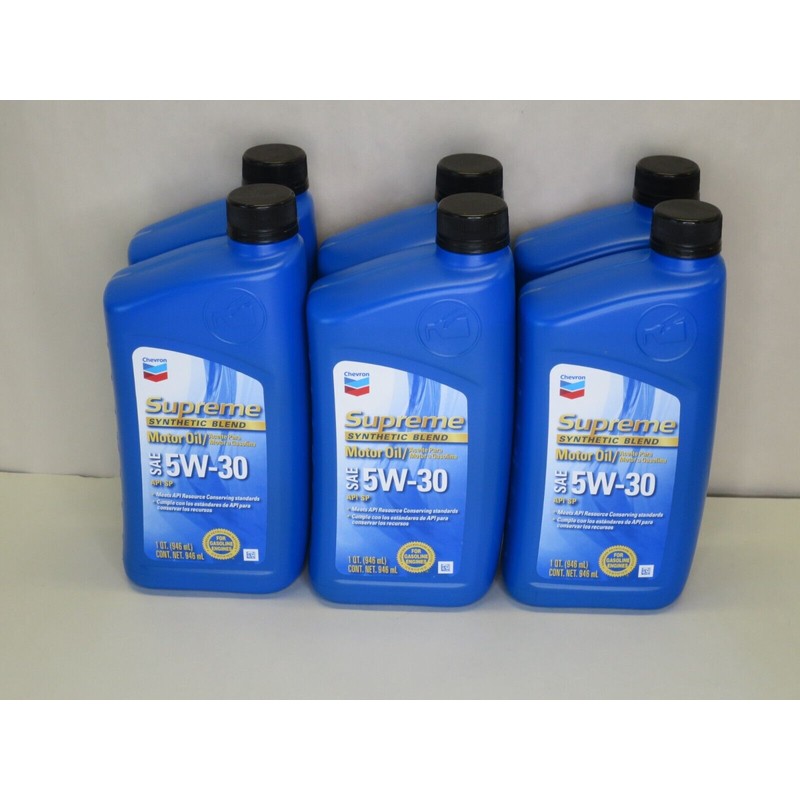 Chevron Supreme Synthetic Blend Motor Oil 5W-30, Case of 6