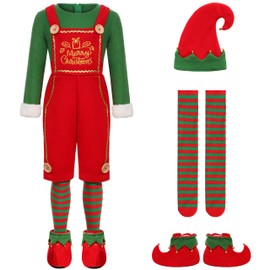 Gortykor Kids Christmas Elf Costume for Girls Elf Costume Outfit for Girls Xmas Festive Dress Up (9-11 Years)