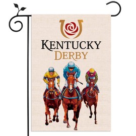 Nepnuser Kentucky Garden Flag Run for The Rose Horse Racing Party Decoration Double Sided Lawn Front Yard Sign