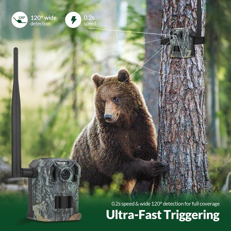 picache Trail Camera, Wildlife Monitoring Device,0.1s Trigger No-Glow IR Night