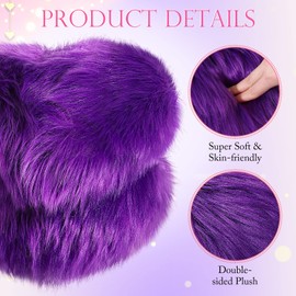 Maitys 2 Pieces Heart Shaped Decorative Pillows Faux Fur Throw Pillow Fluffy Pillows Spring Cute Soft Throw Cushion with Insert for Girls Kids Bedroom Living Room Sofa Couch, 12 x 16 Inch (Violet)