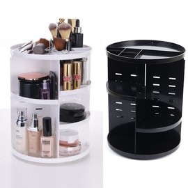 360 degree rotating cosmetics organizer white
