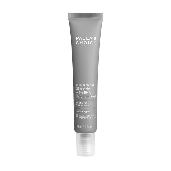 Paula's Choice Skin Perfecting 25% AHA + 2% BHA Exfoliant, 10 Minute Rinse-Off Peel, Fragrance-Free & Paraben-Free, 1 Oz