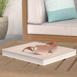 Pro Acme Wrap Around Rimless Sunglasses for Women Men Oversized Fashion Futuristic Sun Glasses Flat Top Shield 2000S Trendy (Brown Frame|Gradient Brown Lens)