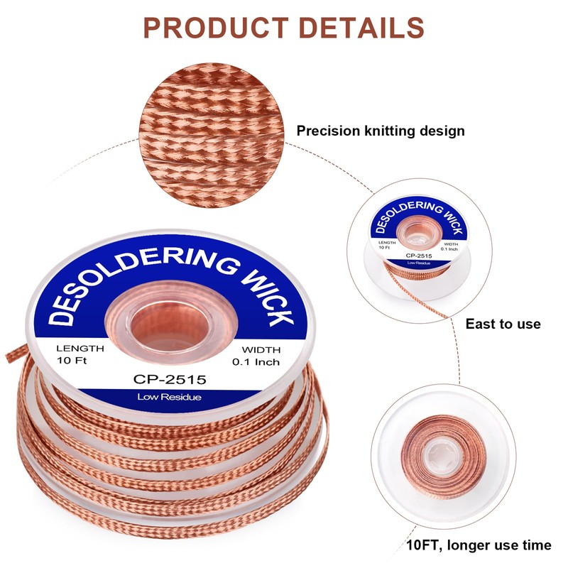 Lesnow Solder Wick Braid And Solder Flux Paste, No Clean