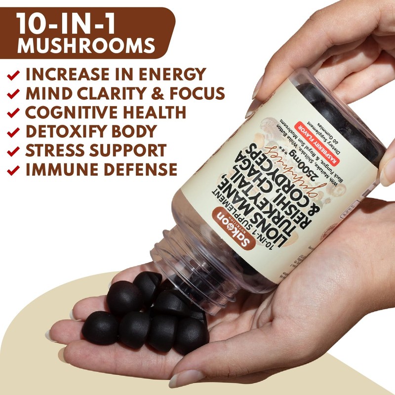 Sakoon nutrition Lions Mane Mushroom Gummies with Turkey Tail, Reishi