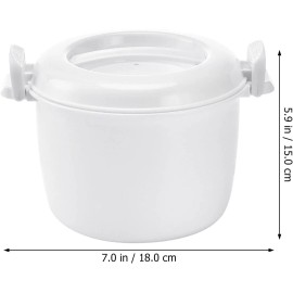 Hemoton Mini Microwave Rice Cooker with Lid, Portable Steamer for Rice & Veggies 7x5.9in