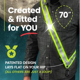 MOONSASH XL Reflective Sash for Night Walking | Replaces Reflective Vest Safety Vests & Reflective Running Vest | Perfect Reflective Running Gear | A Must Walking at Night or Biking at Night.