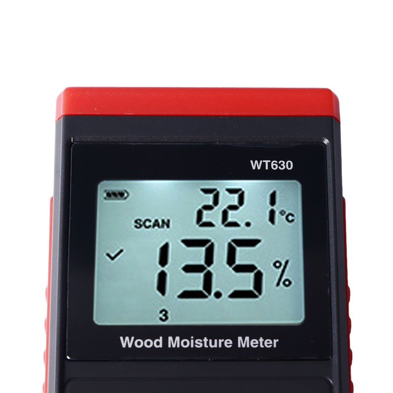Wood Moisture Meter High Accuracy Non Destructive Backlit Display Wood