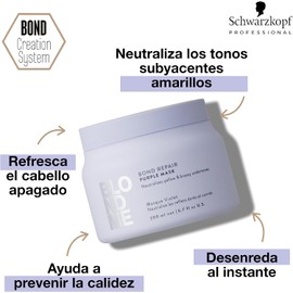 BLOND ME - Mascarilla Bond Repair Morado, Matiza Cabello Rubio Frío 200ml