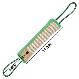 Dog Tug Toy, Dog Bite Jute Pillow Pull Toy with Strong Handles, Perfect for Tug of War, Puppy Training Interactive Play, Durable Bite Training Toys for Medium to Large Dogs