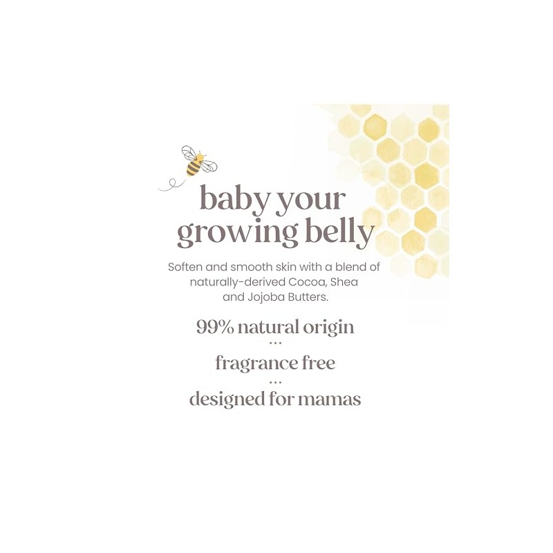 Burt's Bees Mama Bee Belly Butter, Fragrance Free Lotion, 6.5