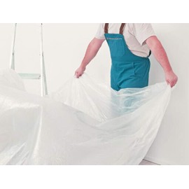 2 x Large Polythene Dust Sheet 4m x 5m for Painting and Decorating – Durable Waterproof Plastic Sheeting Cover