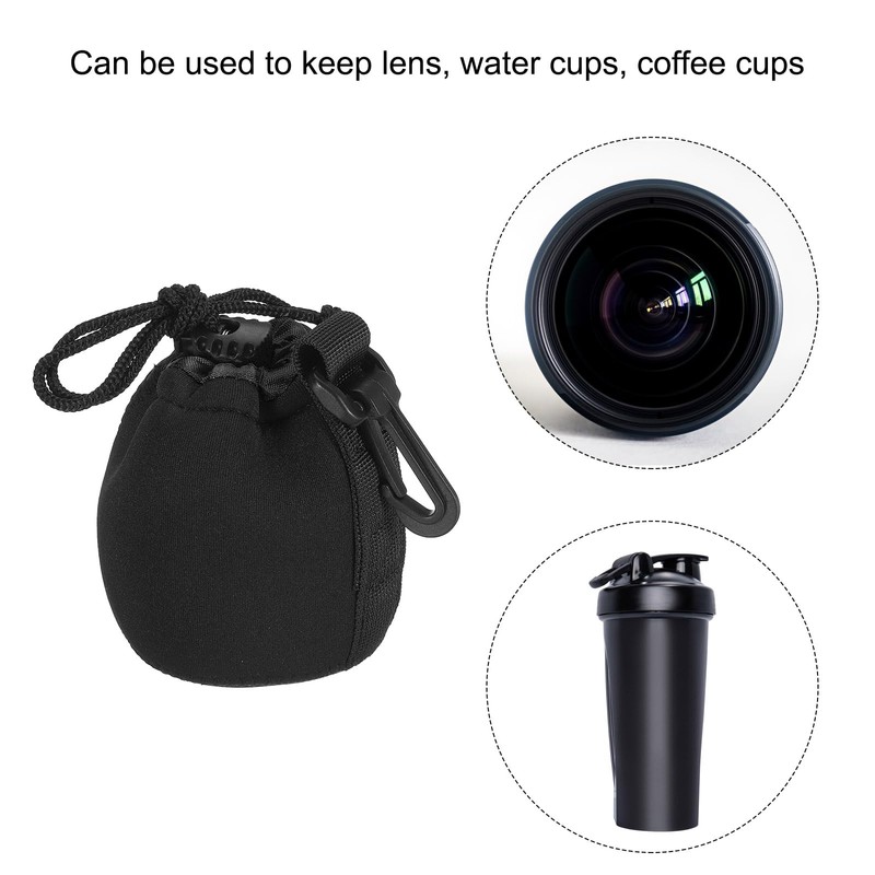 PATIKIL Camera Lens Bag 7x10cm Drawstring Lens Pouch with Thick