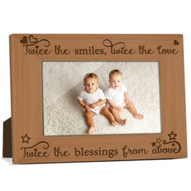 RWSEFK Twins Picture Frame, 4x6 Wood Photo Frame, Twins Pregnancy Announcement for babies, Picture Photo Frames for Desk Decor, New Baby Gift -35